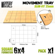 MDF Movement Trays - Slimfit Square 25 mm 6x4 | Movement Trays