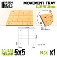 MDF Movement Trays - Slimfit Square 20 mm 5x5 | Movement Trays