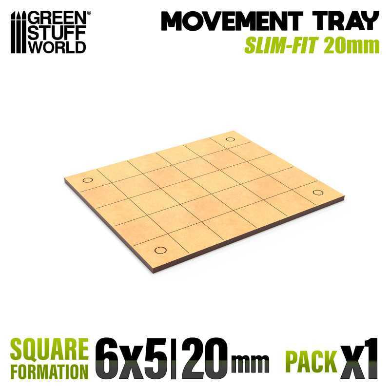 MDF Movement Trays - Slimfit Square 20 mm 6x5 | Movement Trays
