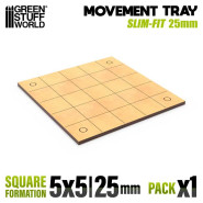 MDF Movement Trays - Slimfit Square 25 mm 5x5 | Movement Trays