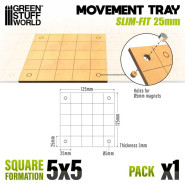 MDF Movement Trays - Slimfit Square 25 mm 5x5 | Movement Trays