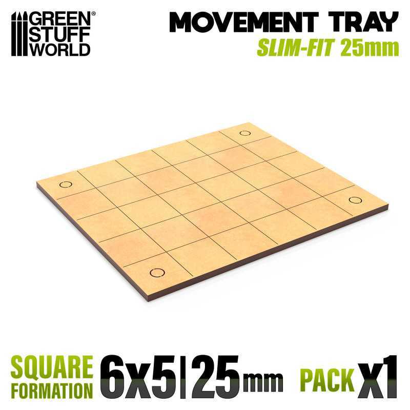 MDF Movement Trays - Slimfit Square 25 mm 6x5 | Movement Trays
