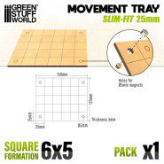 MDF Movement Trays - Slimfit Square 25 mm 6x5 | Movement Trays