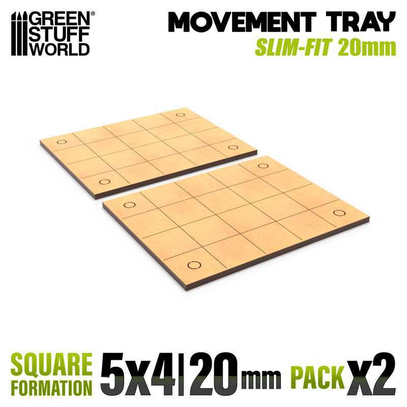 MDF Movement Trays - Slimfit Square 20 mm 5x4 | Movement Trays