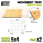 MDF Movement Trays - Slimfit Square 20 mm 5x4 | Movement Trays