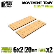 MDF Movement Trays - Slimfit Square 20 mm 6x2 | Movement Trays