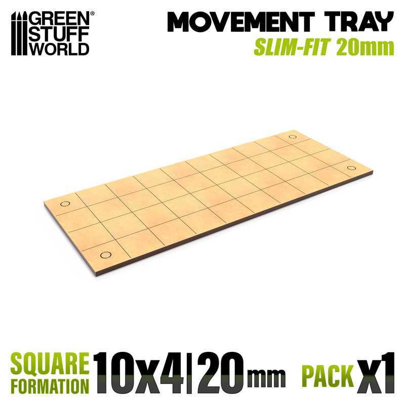 MDF Movement Trays - Slimfit Square 20 mm 10x4 | Movement Trays