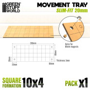 MDF Movement Trays - Slimfit Square 20 mm 10x4 | Movement Trays