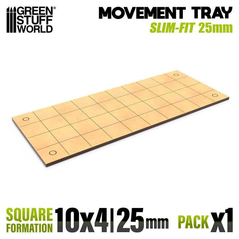 MDF Movement Trays - Slimfit Square 25 mm 10X4 | Movement Trays