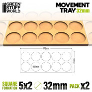 MDF Movement Trays 32mm 5x2 - Skirmish Lines | Movement Trays