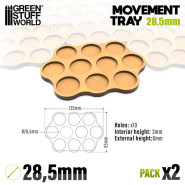 MDF Movement Trays - Skirmish AOS 28.5mm 3x4x3 | Movement Trays