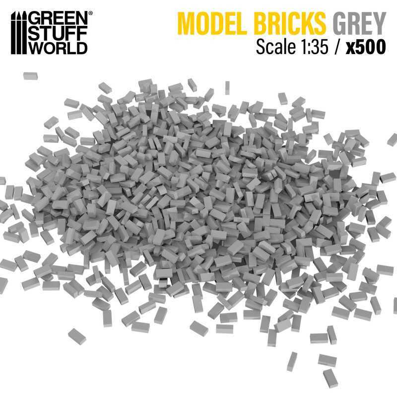 Model Bricks - Grey x500 | Miniature bricks
