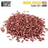 Miniature Bricks - Red x200 1:24 | Miniature bricks