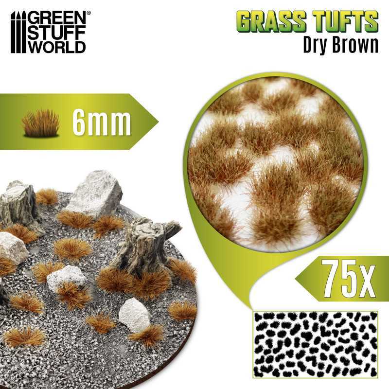 Grass TUFTS - 6mm self-adhesive - DRY BROWN | 6 mm Grass Tufts