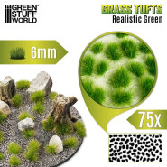 Grass TUFTS - 6mm self-adhesive - REALISTIC GREEN | 6 mm Grass Tufts