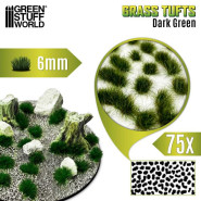 Grass TUFTS - 6mm self-adhesive - DARK GREEN | 6 mm Grass Tufts