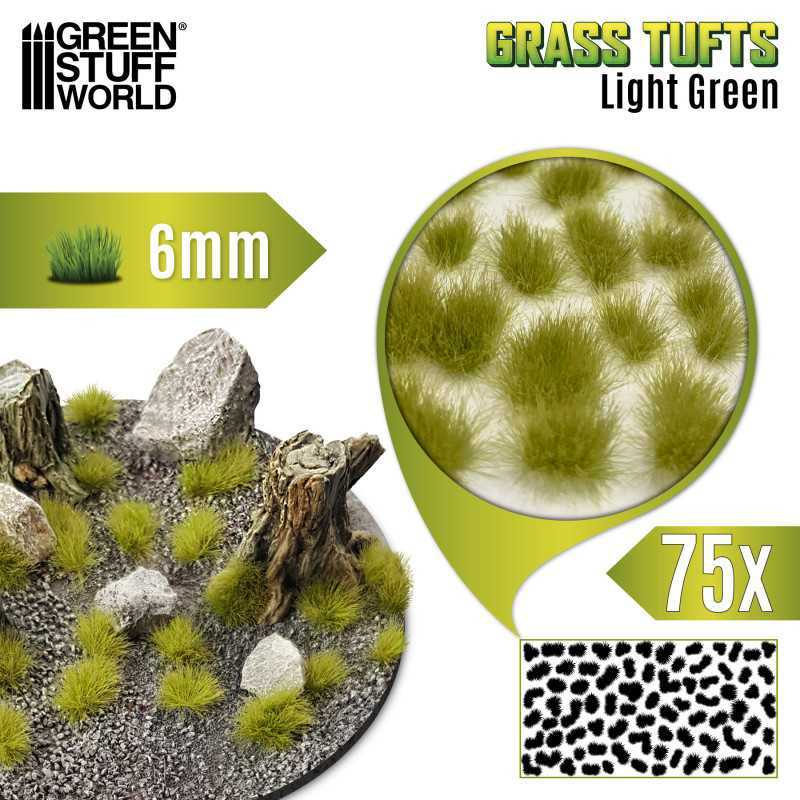 Grass TUFTS - 6mm self-adhesive - LIGHT GREEN | 6 mm Grass Tufts