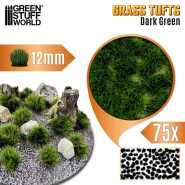 Grass TUFTS - 12mm self-adhesive - DARK GREEN | 12 mm Grass Tufts