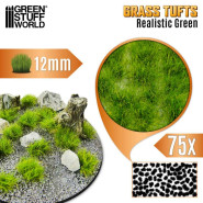 Grass TUFTS - 12mm self-adhesive - REALISTIC GREEN | 12 mm Grass Tufts