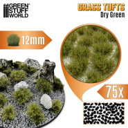 Grass TUFTS - 12mm self-adhesive - DRY GREEN | 12 mm Grass Tufts