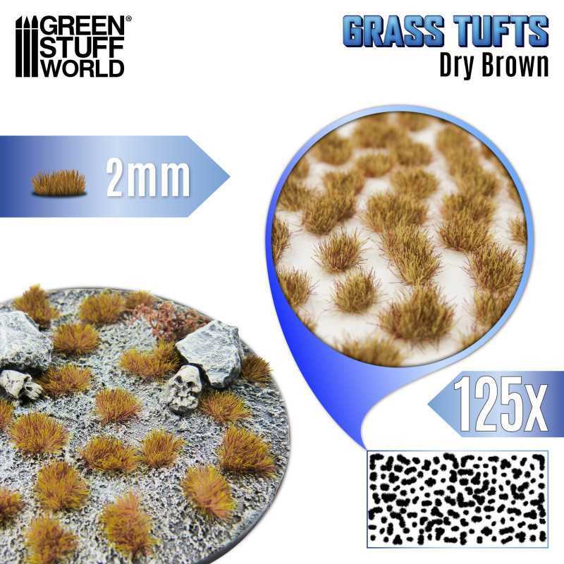 Grass TUFTS - 2mm self-adhesive - Dry Brown | 2 mm Grass Tufts