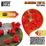 Blossom TUFTS - 6mm self-adhesive - RED Flowers | Blossom Tufts