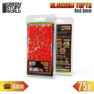 Blossom TUFTS - 6mm self-adhesive - RED Flowers | Blossom Tufts