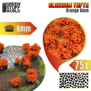 Blossom TUFTS - 6mm self-adhesive - ORANGE Flowers | Blossom Tufts