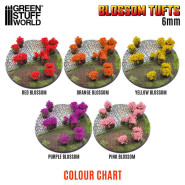 Blossom TUFTS - 6mm self-adhesive - ORANGE Flowers | Blossom Tufts
