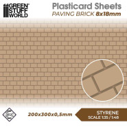 Plasticard - Paving Brick 8x18mm | Plasticard