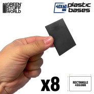 Plastic Rectangular Bases 40x60mm | Miniature Square Plastic Bases