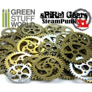 SteamPunk SPIRAL GEARS & COGS Beads 85gr XL size