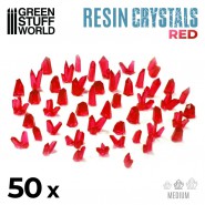 OUTLET- RED Resin Crystals - Medium | Transparent resin