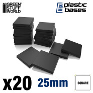 塑料底座 - 正方形 25x25 mm - 手工配件