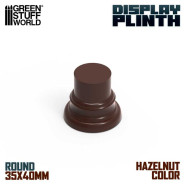 Round Display Plinth 3.5 cm - Hazelnut Brown | Round Cylinder Plinths