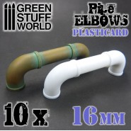 Plasticard Pipe ELBOWS 16mm | Plasticard