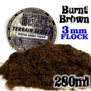 Static Grass Flock 3 mm - BURNT Brown - 280 ml