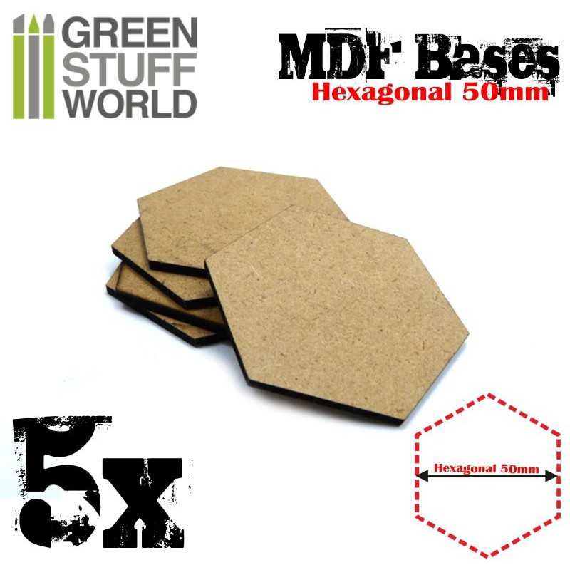 MDF Bases - Hexagonal 50 mm | Hobby Accessories