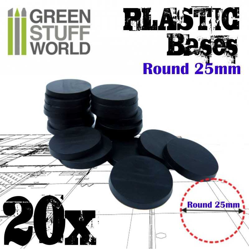 Plastic Bases - Round 25mm BLACK | Hobby Accessories