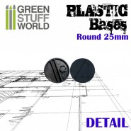 Plastic Bases - Round 25mm BLACK | Hobby Accessories