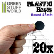 Plastic Bases - Round 25mm BLACK | Hobby Accessories