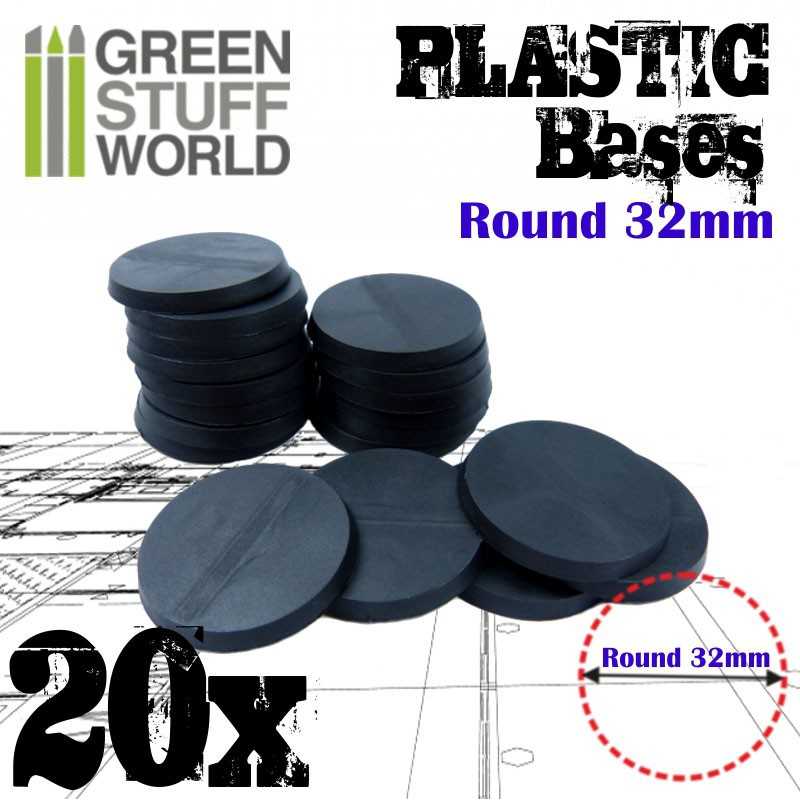 Plastic Bases - Round 32mm BLACK | Hobby Accessories