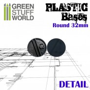 Plastic Bases - Round 32mm BLACK | Hobby Accessories