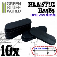 Plastic Bases - Oval Pill 25x70mm BLACK | Hobby Accessories