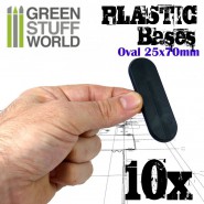 Plastic Bases - Oval Pill 25x70mm BLACK | Hobby Accessories