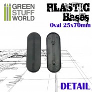 Plastic Bases - Oval Pill 25x70mm BLACK | Hobby Accessories