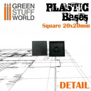 塑料底座 - 正方形 20x20 mm - 手工配件