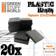 Plastic Square Bases 25x25 mm