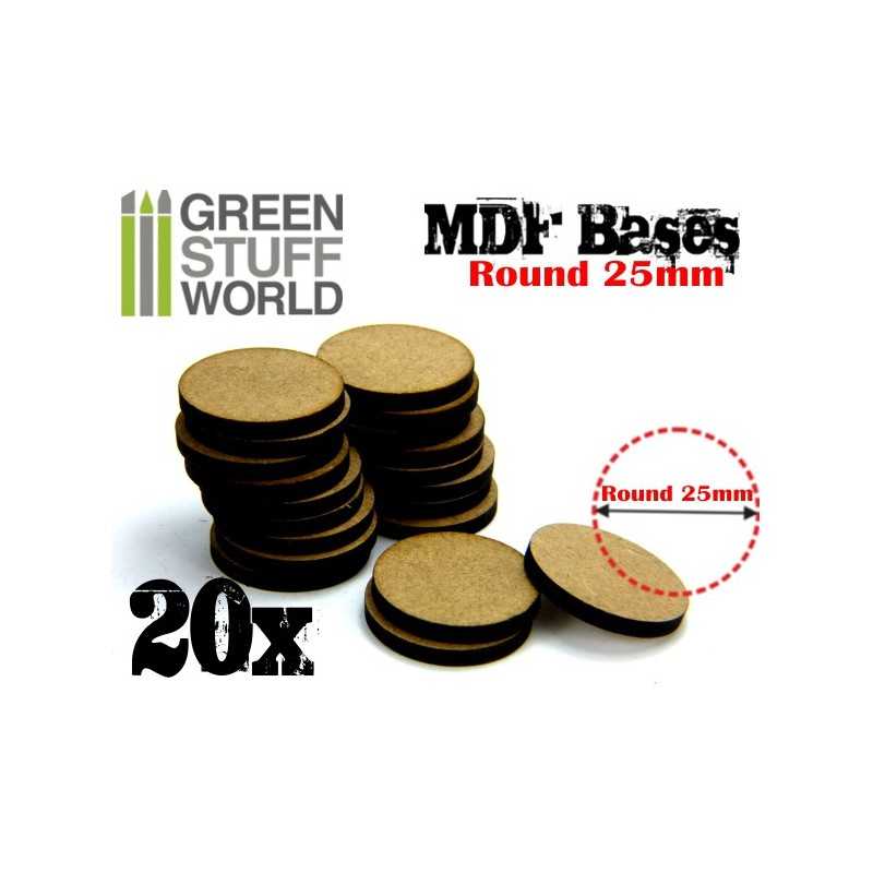 MDF Bases - Round 25 mm | Hobby Accessories
