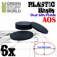 Plastic Bases - Oval Pill 60x35mm BLACK